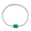 Custom Wholale Luxury Jewelry Bracelet Women 925 Sterling Sier Diamond Tennis Emerald Gemstone Bracelet