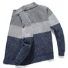 カーディガンの男性セーター縞模様の灰色の男性のセーター特大のニットカーディガン温かい服3xl韓国スタイルHomme 201126