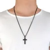 Rostfritt stål Korshänge Halsband Män Religion Tro Krucifix Charm Dekoration Kedja För Kvinnor Smycken Present