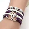 Infinity Heart Bracelet Multi layer Leather Wrap Bracelets women bracelets cuffs fashion jewelry will and sandy gift