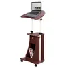 US Stock Commercial Furniture Techni Mobili Sit-to-Stand Rolling Adjustable Laptop Cart With Storage, Chocolate a02