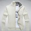 Icpans tröjor Man Wool Cotton Men's Cardigan Winter Autumn Zipper Kint Wear Male Knitwear Coats White Size XXXL 201125