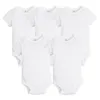 5 teile / lot geboren babykleidung sommer ärmelloses baby junge mädchen kleidung 100% baumwolle weiß kinder baby bodysuits overalls 220307