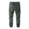 Męskie Casual Cargo Joggers Spodnie Bawełniane Wojskowe Joggers Spodnie Mężczyźni Streetwear Spodnie Dress Drawstring Wasit Harem Spodnie Plus Rozmiar LJ201104