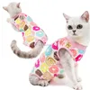 Cat Chirurgisch herstelpak Afdrukken Adembatten Pet Cat Sterilisatie Pak Surgery Draag Anti Licking Wounds Kleding Will en Sandy Cadeau