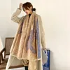 Nouveau hiver écharpe dame mode chaud châle femmes double face cachemire épais femme pashmina couverture foulard imprimé bandana 202706