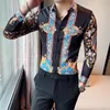 2022SS LUSURYS Projektanci Dress Shirt MeseWear Fashion Society Black Men Solid Color Busines