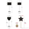 Star Heart Shape Mini Chalkboard Wood Place Card Holder Stand For Dessert Table WordPad Message Board Holder For Wedding Party WVT0432