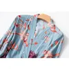 Nuevos pijamas de satén para mujer Pjs Ropa para el hogar Ropa de impresión Floral Algodón Damas Sexy Suelto Ropa de dormir Conjuntos LJ200921