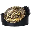 Fashion Men039S Leather Belt Wild Cowboy Belt Western Cowboy Style Hip Hop Rock Jeans Strap Metal Big Buckle Belt 2011178989199