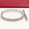 Męska i damska Bransoletka Projektant Titanium Steel Luksusowa Biżuteria Para Party Wedding Friendship Silver Belt Box