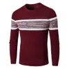 Luulla Men Autumn Classic Casual Knitted Cotton Sweaters Pullover Men Winter Fashion Striped O-Neck Sweater Coat Men 201126