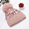 Bonnet/crâne casquettes femmes hiver mode bonnets chapeau chaud Double imperméable tricot boule mignon velours laine couverture doux I1Q71