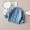 Barntröjor Vinter Baby Girl Sweater Pompom Bomull Woolen Kids Toddler Girls Cardigan Stickad Baby Kläder Baby Boy Sweater 201128