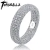 Meilleure qualité 925 Sterling Silver Stamp Ring Full Iced Out Cubic Zirconia Hommes Femmes Bagues de Fiançailles Charme Bijoux Pour Cadeaux Y200620