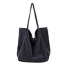 Designer-2020 nouveau concepteur de sac en velours côtelé femmes grand sac à provisions décontracté femme grande épaule dames toile Shopper noir vert en gros