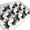 Nya 9 par 3D Faux Mink Eyelashes 25mm Fake Mink Eyelash False Eyelashes Handgjorda dramatiska ögonmakeup Eyelash Extension 50 Set gratis DHL