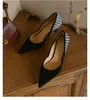 Elegant Pointed Toe Black High Heel Dress Shoes Ladies Stiletto Heels 2022 New Vintage Pumps Spring and Autumn