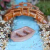 Mini Woden Boat Miniature Garden Decoraties Miniatures houten boten kleine houten beeldjes accessoires oceaan strand scène ornament 122563