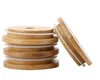 Bamboo Cap Lids 70mm 88mm Reusable Bamboo Mason Jar Lids with Straw Hole and Silicone Seal high quality