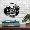 Tueur coq disque vinyle horloge murale combat coqs poulet ferme décor coq dur combat silencieux Quartz horloge murale H1230