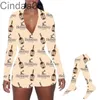 Women Jumpsuit Designer 2022 Slim Sexy V Neck Printed Valentine Day Long Sleeve Shorts And Sock Two Piece Set Ladies Homewear S-XXL 3 Colours