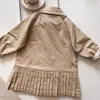 Automne filles mode trench plissé vestes enfants couleur unie lâche longs manteaux outwears 1-6Y LJ201130