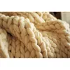 Вязание броска одеяла прядь вязаная одеяло с ручной одетой теплый коренастый вязаный вязаный дешевый одеял толстый громоздкий диван LJ200819