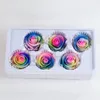 Grade A Preserved Rainbow Rose Head,Eternelle Roses for Wedding Party Home Decoration Accessories,DIY Flowers Gift Box Favor Y1128