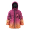 Winter Girl Pink Jacket 3-6Y Girl's Ski Suit Kids Sport Warm Coats Cotton Polyester Top Waterproof Hooded Muumi 211222