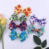 Children's Hair Accessories Handmade 2022 World Cup Football Soccer Printed Ribbon Bow Hairpin Korean Girl 4.52Inch Headdress Fashion Infant Tennis Sports Hair Pin