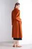Eupope Sided Handmade Lapel Lacing Belt Solice Wool 코트 여성 오버 코트 가을과 겨울 재킷 여성 201215