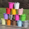 Embrulhado de presente 10pcs mini pequenos variados de baldes de lata coloridos festas de casamento em vaso de plantas1