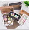Boîte à bonbons en papier Transparent avec fenêtre, boîte-cadeau en papier, emballage de gâteaux pour fête à domicile, couvercle Transparent, boîte d'emballage pour cadeaux H1231, 10 pièces