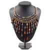 Chokers Colorful Crystal Bead Tassel Necklace Statement Waterdrop Beads Fashion Jewelry Gold Color Chain Pendant For Women