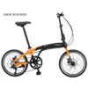 20 Inch 7-speed Folding Bicycle Bike Aluminum Alloy Portable Bicycles Front And Rear Mechanical Disc Brake Brompton Bikes