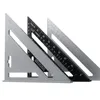 Transportador de ángulo triangular de 7 pulgadas, regla de medición cuadrada de velocidad de aleación de aluminio, inglete para enmarcar herramientas de medición de carpintero de construcción 201116