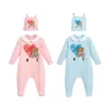 Baby Rompers Body Suits Cover Newborn Boys Girls One-pieces Clothes Solid Color Printed Baby Spring and Autumn Long Sleeves Sleepsuits''gg''3P07