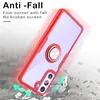 Soporte de anillo de dedo transparente Soporte magnético para automóvil Estuche rígido a prueba de golpes para iPhone 12 11 Pro Max XR XS 7 8Plus Samsung S21 S21Plus