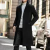 Trenchs d'hommes 2021 hiver élégant blanc long manteau pour hommes manteaux noirs gentleman slim steampunk gris vintage vestes1