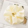 Satijn felle kleur haar scrunchies vrouwen zijde scrunchie elastische haarbanden baby meisjes hoofddeksels donut grip lus paardenstaart houder