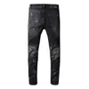 Black Crane Geborduurde Stretch Skinny Jeans Broek Mode Broek 2020