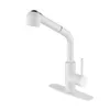 US STOCK in White Pull-Out Sprayer Kitchen Faucet In Stainless with Deck Plate190D