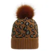 warm hats winter female beanie hat pom poms fur ball hats outdoor Sports Ski Warm Skull Caps Unisex Woolen Crochet Beanies