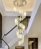 NOUVEAU Lustre led de luxe pour escalier longue lampe en cristal moderne salon grand luminaire en cristal décor à la maison éclairage intérieur