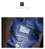 Mens Jeans الأزياء العلامة التجارية ممزق الرجال سراويل نحيفة رجل رعاة البقر ديميين سراويل الذكور 9515