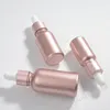 10-30 ml Gül Altın Cam Damlalık Şişe Aromaterapi Sıvı Temel Masaj Yağı Pipet Şişe Kozmetik Doldurulabilir Şişeler için