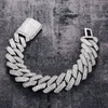 20mm de largura masculino Iceled fora Chain Chain Chain Hip Hop Jewelry Bracelets Gold Silver Miami Calhas de Link Cuba Colar3217966