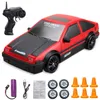 R1 Remote-Control 4WD Drift Racing Car Toy, with Extra Special Tire for Drift, Roadblock, 15KM/H, LED Lights,Christmas Kids Boy Gift,2-1