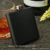 Bouchon à vis noir mat 6oz Liquor Hip Flask, 100% acier inoxydable 304, soudure laser, logo personnalisé